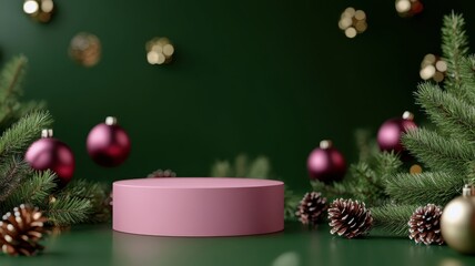 Charming festive Christmas decorations in vibrant pink hues, adding a unique touch to holiday celebrations.