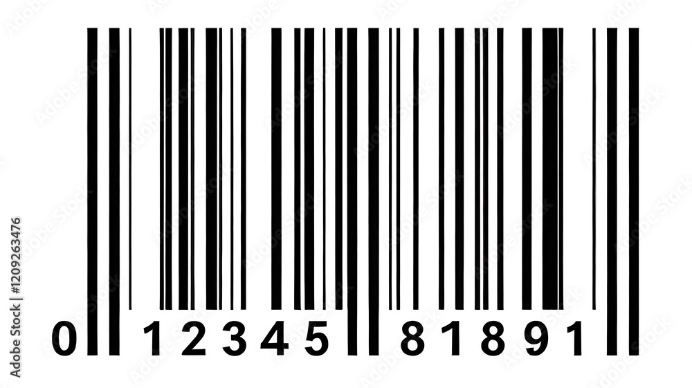 Poster standard barcode with numeric code: barcode scanner, barcode technology, upc code, barcode system, p