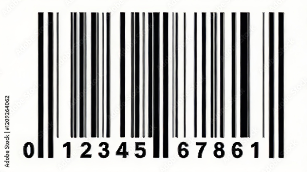 Poster standard barcode with numeric code: barcode scanner, barcode technology, upc code, barcode system, p