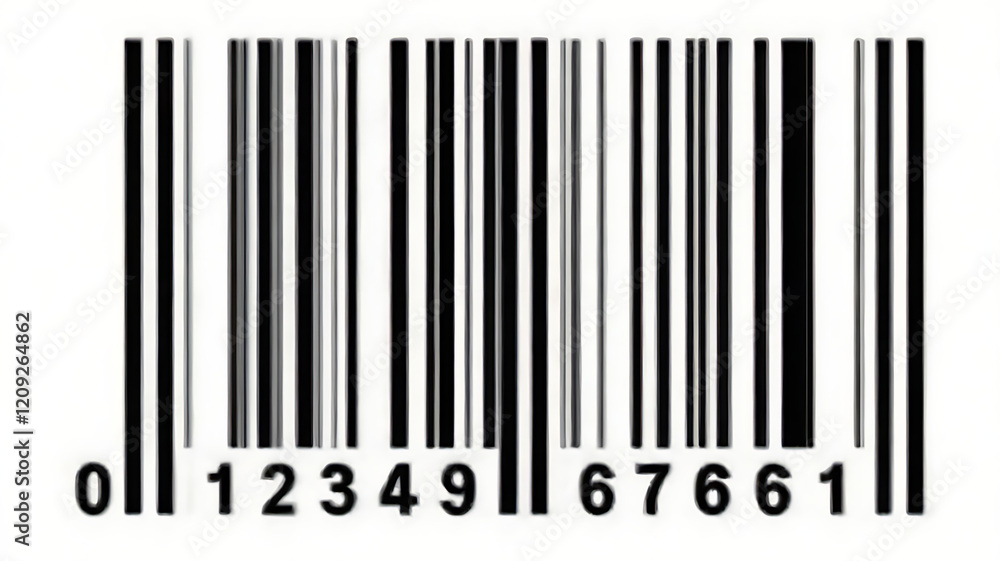 Poster standard barcode with numeric code: barcode scanner, barcode technology, upc code, barcode system, p