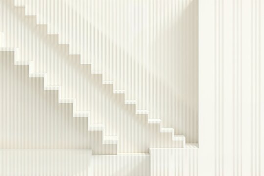 Minimalist Architectural Staircase Model in Off-White with Textured Background