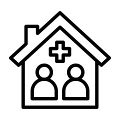 Family Visit Vector Line Icon Design 