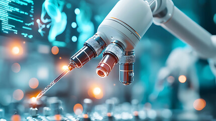 Robotic microscopy techniques advancing research laboratory technology high-tech close-up innovation in science