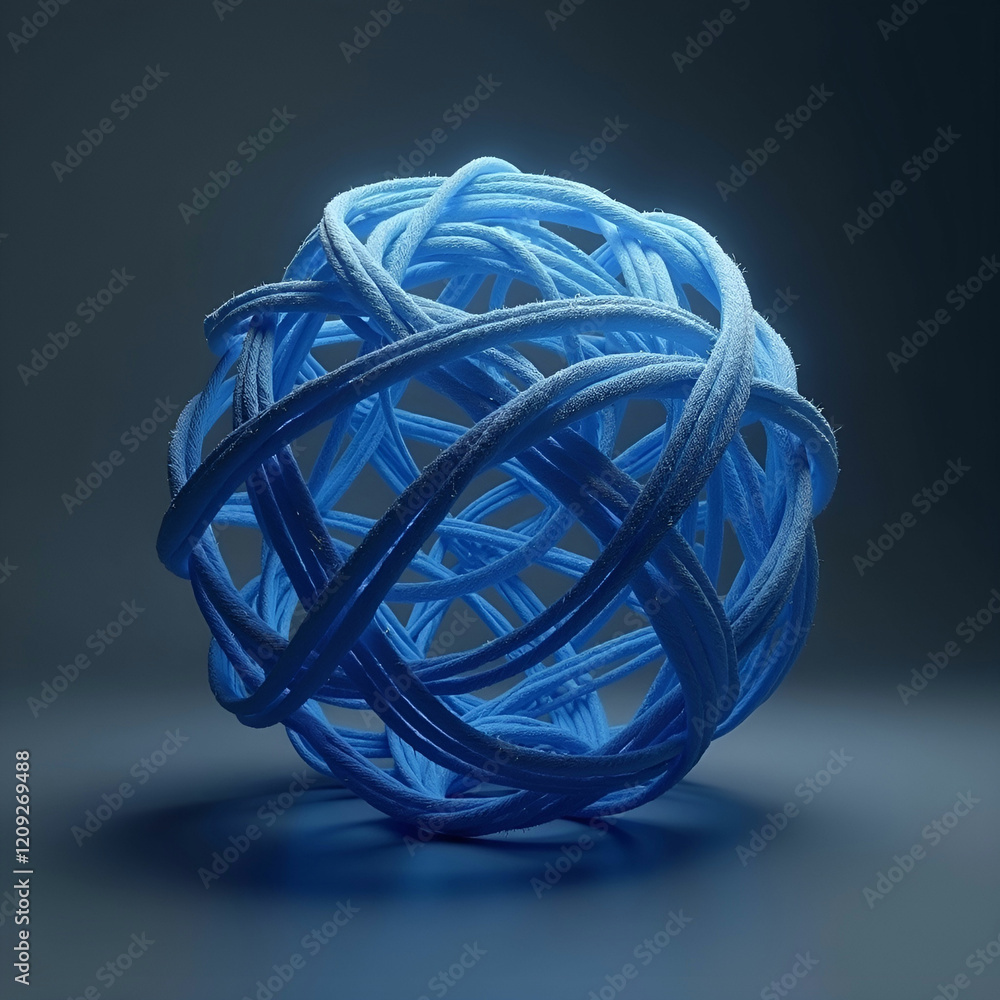 Poster a 3d spherical object featuring a translucent, iridescent surface with flowing, wave-like patterns i