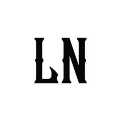 LN monogram logo design letter text name symbol monochrome logotype alphabet character simple logo