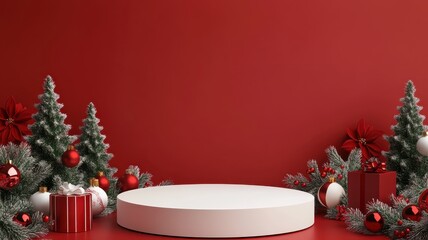 A festive Christmas scene featuring circular ornaments, twinkling lights, and a cozy holiday atmosphere.