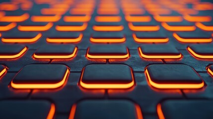 Obraz premium Layered Digital Firewall with Glowing Data Points Illuminating the Cybersecurity Landscape