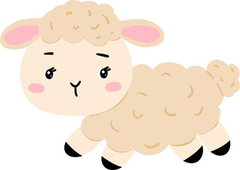 A cute and colorful sheep cartoon inspired by biblical stories, symbolizing the flock of the good shepherd in Christianity. This artwork conveys a deep religious message for Easter and beyond.