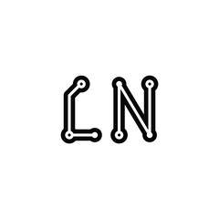 LN monogram logo design letter text name symbol monochrome logotype alphabet character simple logo