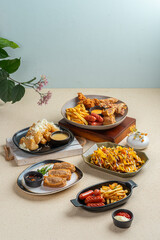 various menu set with light background