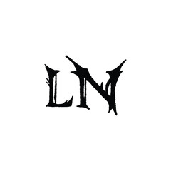 LN monogram logo design letter text name symbol monochrome logotype alphabet character simple logo