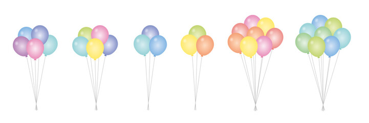 風船　カラフル　パステル　セット　ベクター © suorun