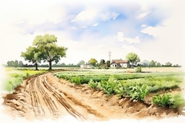 Obraz premium Field architecture landscape outdoors