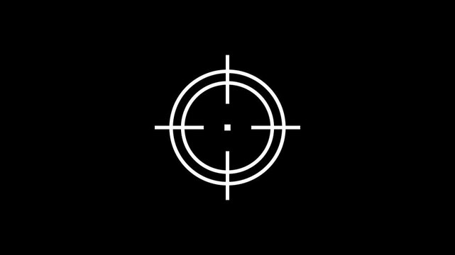 Gun target set icon, Sight sniper target, symbol black background