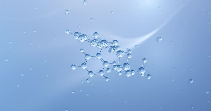 WAY-208466 rotating molecular structure, 3d model of molecule, experimental antidepressants, looped video - Powered by Adobe