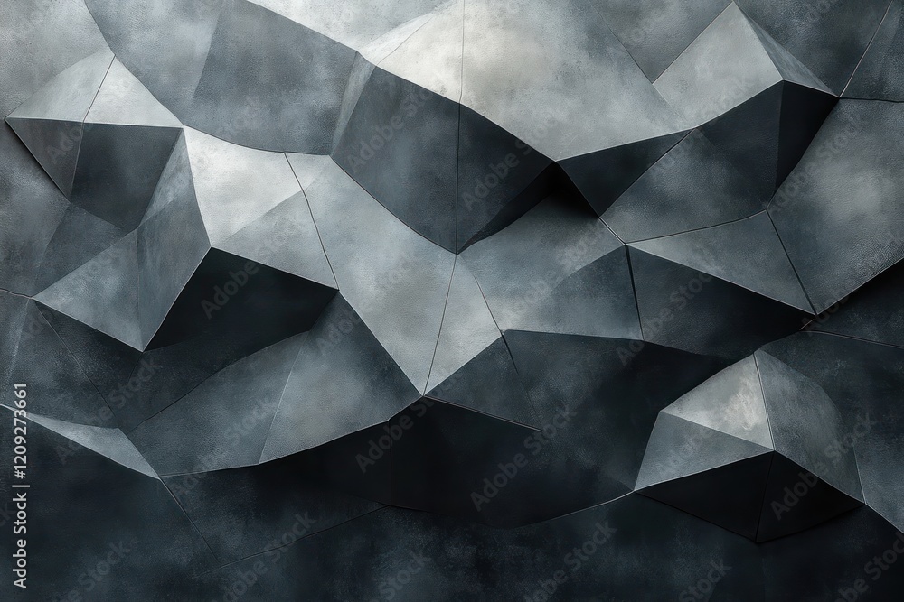 Poster abstract black and white geometric background design with layered textures triangles squares angles 