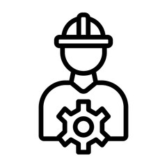 Civil Engineering Vector Line Icon Design