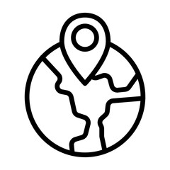 Geographical Vector Line Icon Design