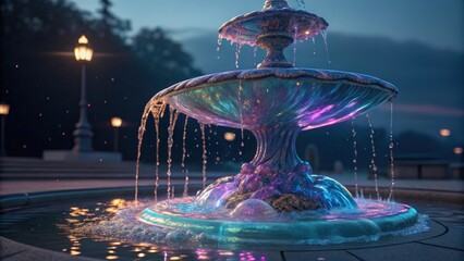 fountain in the night