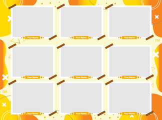 photo frame template with gradient and modern colors