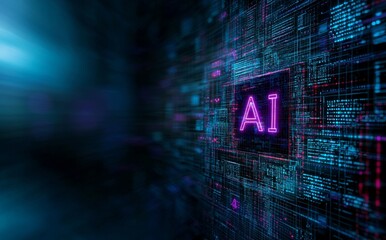 Obraz premium Stock AI modern isometric typographic background