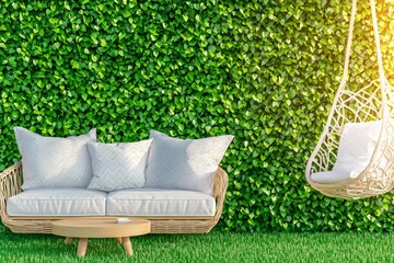 Outdoor patio chairs and tables elevated by the addition of comfortable pillows