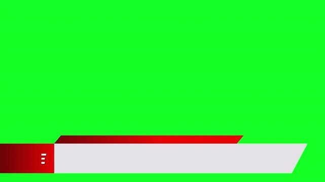 Breaking News - Lower third live breaking news background green screen and seamless looping ticker with blank text boxes.