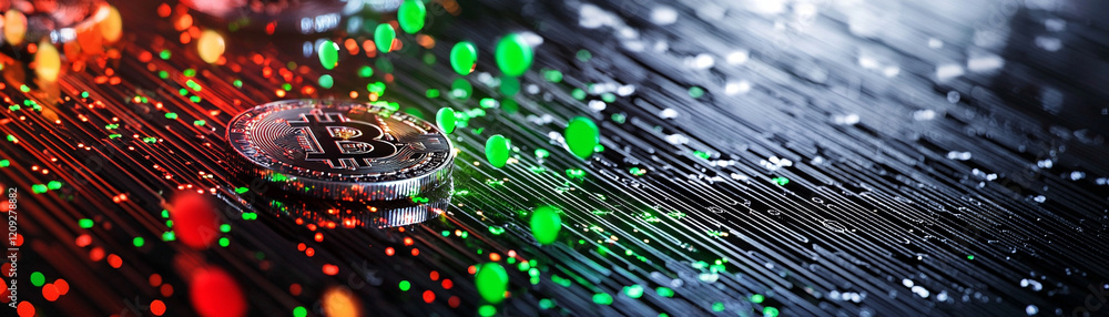 Poster bitcoin investment insights digital finance ai-generated analysis virtual space close-up view