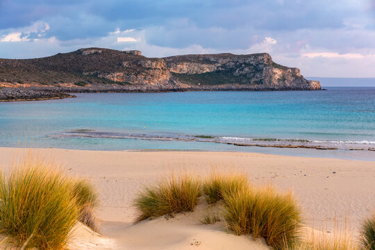 Simos beach white sand beach and turquoise water  in Elafonisos