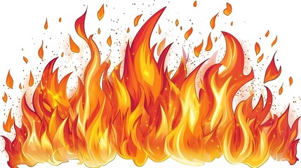 Fiery Blaze: A Vivid Illustration of a Campfire's Bright and Intense Flames