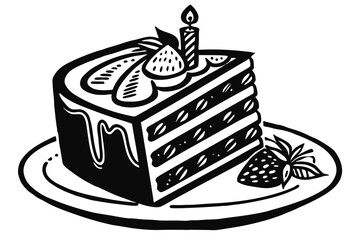 birthday cake vector illustration