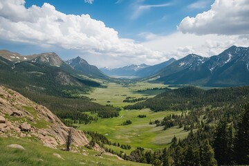 Obraz premium Majestic Mountain Valley Landscape