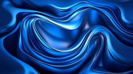 Obraz premium Abstract Blue Swirling Liquid Wave Design