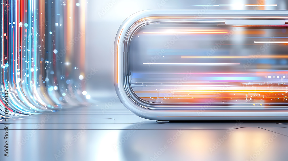 Poster futuristic speed dynamics digital environment abstract illustration high-tech atmosphere close-up vi