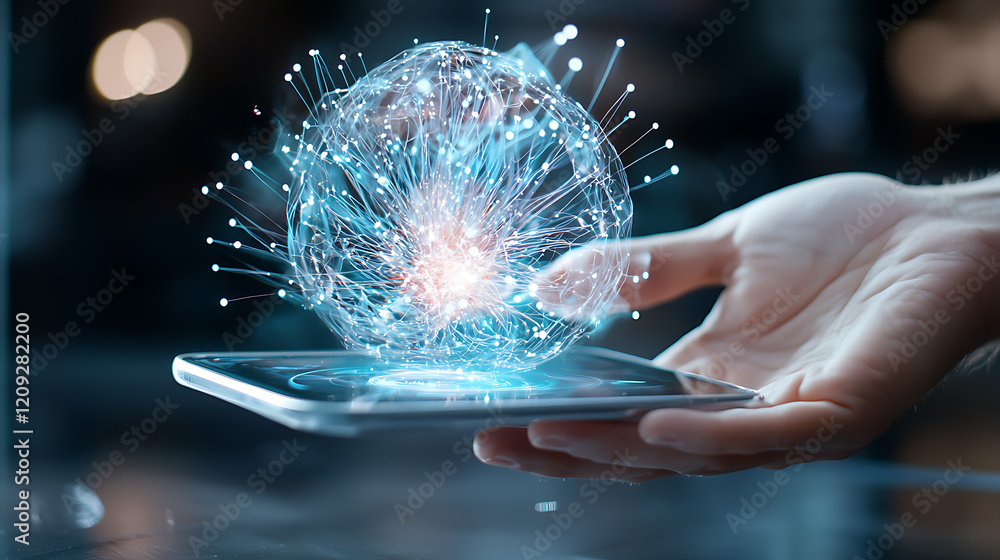 Poster technological innovation showcase digital realm conceptual image futuristic environment close-up vie