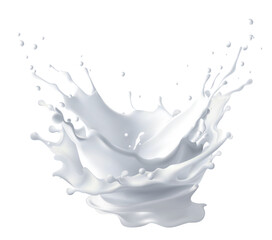 milky splash, vector realistic liquid white splash on isolated background, Milk jet