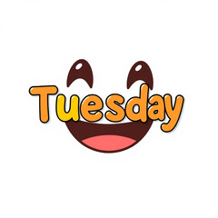 Obraz premium Tuesday Illustration, Happy Tuesday Art