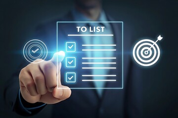 Payroll Management and Financial Processing System. Businessman works on payroll management with icons for payment, efficient payroll operations and employee salaries, scheduling, analysis finance