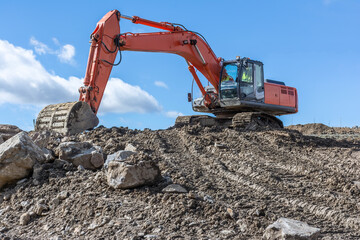 Excavator at a construction site