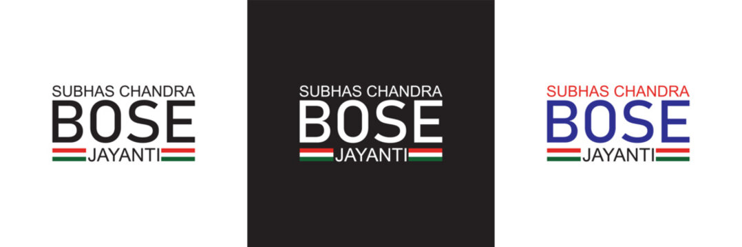 Typography of Netaji Subhas Chandra Bose Jayanti means Subhas Chandra Bose Birthday. Indian Freedom Fighter. 23 January Birth anniversary of Subhash Chandra Bose.  vector illustration. EPS 10