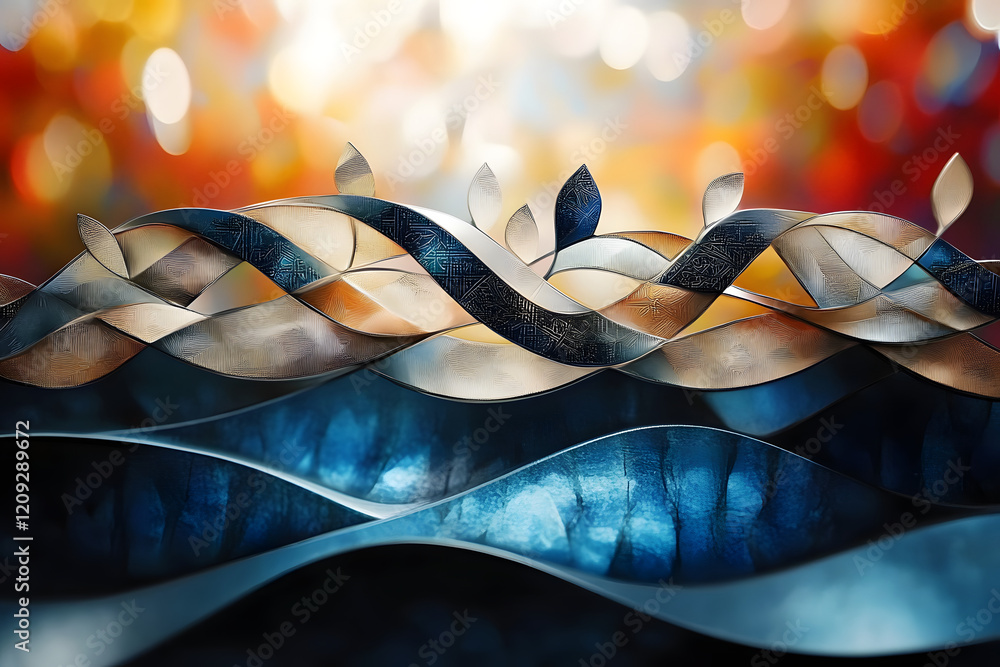Poster abstract background in colors and patterns for rosh hashanah