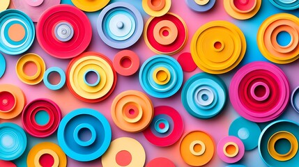Naklejka premium Colorful layered circles abstract design background