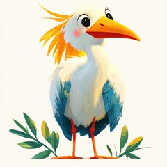 Obraz premium Colorful Animated Bird with Bold Beak and Lively Expression