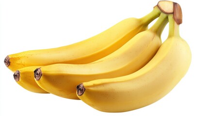 A bunch of ripe, golden bananas with their smooth, yellow skins and natural curves