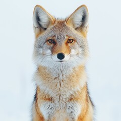 Obraz premium Portrait of a Beautiful Wild Fox in a Snowy Landscape