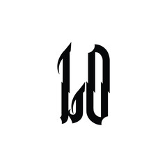 LO monogram logo design letter text name symbol monochrome logotype alphabet character simple logo