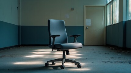 Abandoned Office Chair in Desolate Room