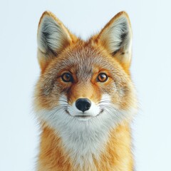 Fototapeta premium Close-up Portrait of a Fox with Bright Eyes and Fluffy Ears