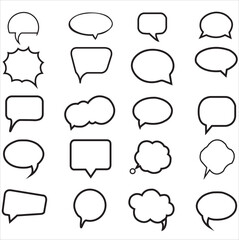 Fototapeta premium Set of blank template in Pop Art style. Raster Comic Text Speech Bubble Halftone Dot Background. Empty Cloud of Comics book dialog Space for Cartoon Box pop-art. 