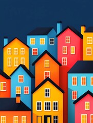 Naklejka premium Colorful and Vibrant Architectural Design for Urban Neighborhoods